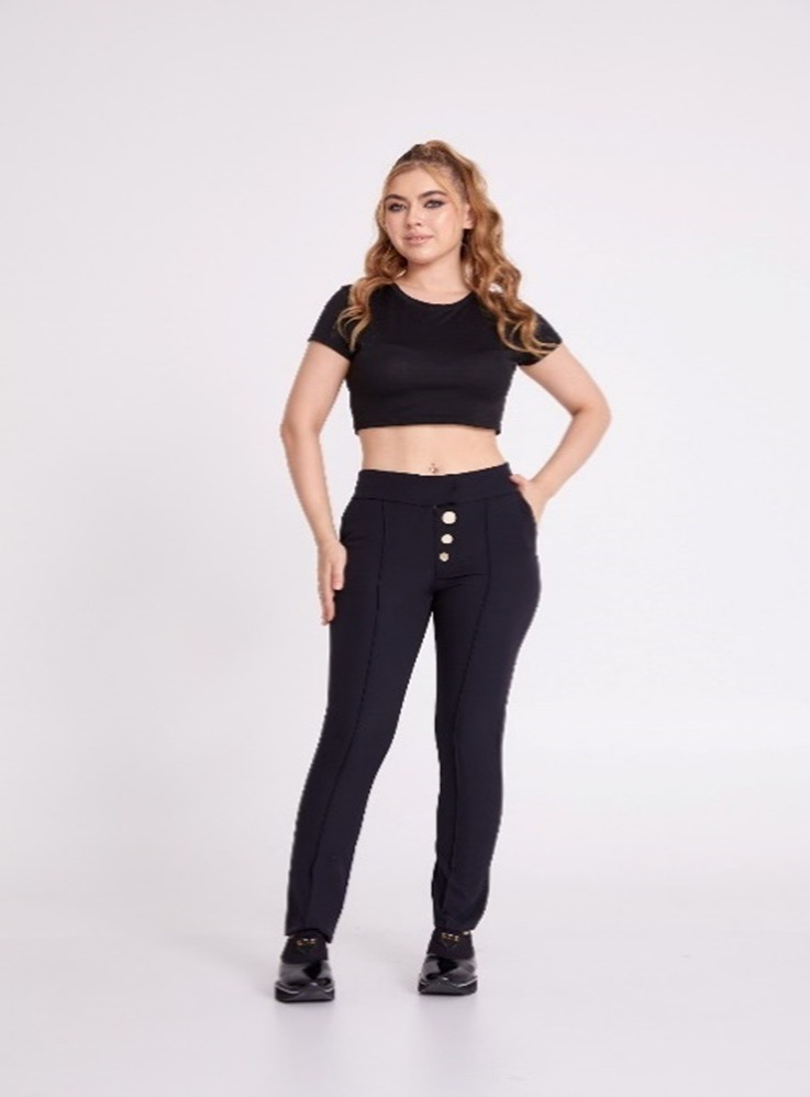 Woven Casual Pants With Fron t