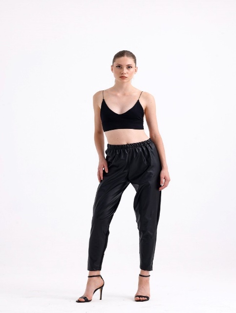 Black Casual Front Button Pants
