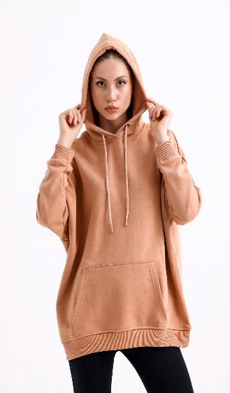 Apricot Colour Women Hoodier