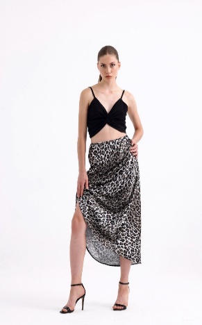 Leopard Maxi   Satin Skirt