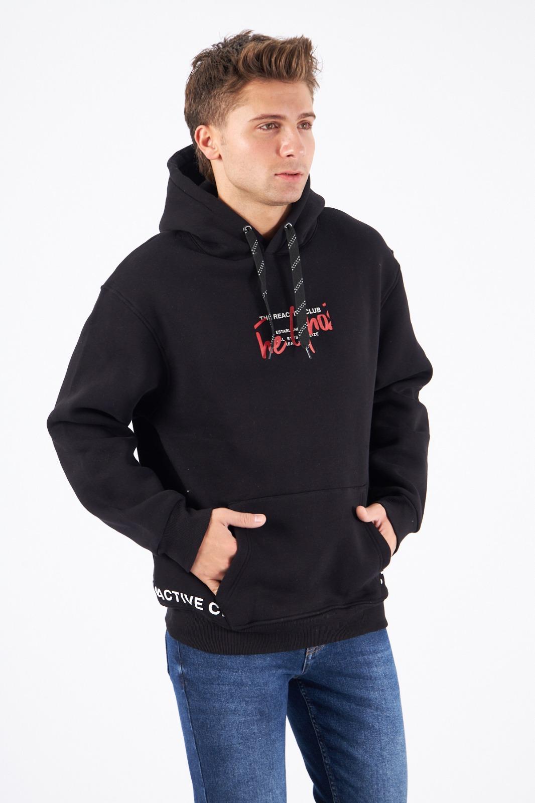 Black Reactive Club Hoodie