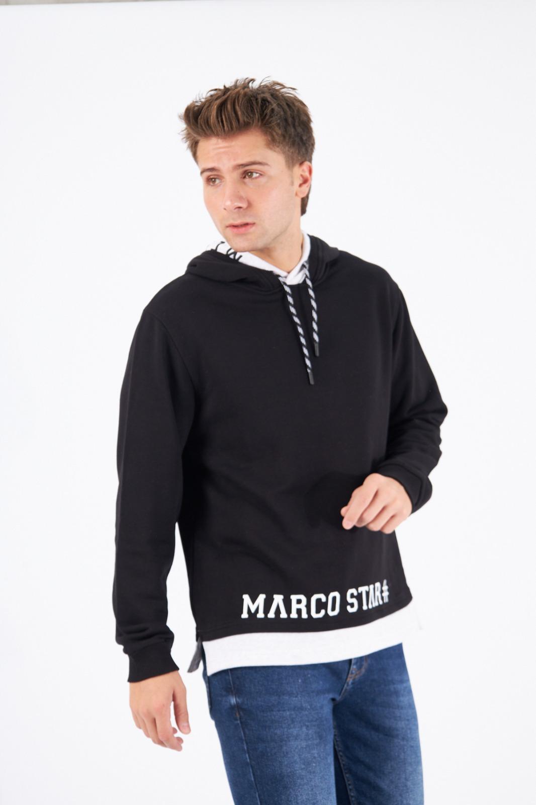 Black Mens Macro Star Hoodie