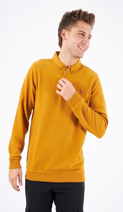 Oversize Polo Long Sleeve Mustard sweater