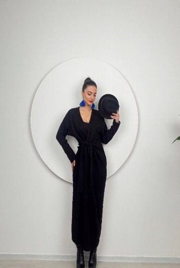 Wrap Long Sleeve Maxi Dress